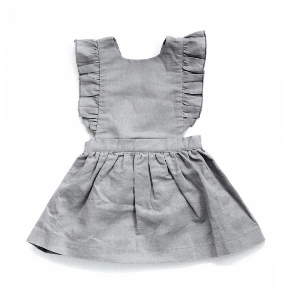 NWT Beba Bean Pinafore Linen Dress, 6-12 Month